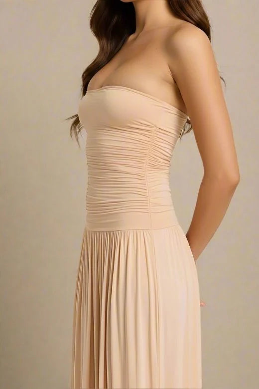 North Bodycon Wrap Midi Dress Beige Sale