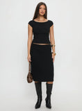 Baseline Boat Neck Top Black