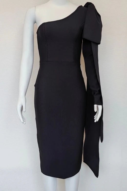 Lela Long Sleeve Bandage Midi Dress Classic Black