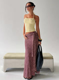 Caviar Tie Maxi Skirt Brown Stripe