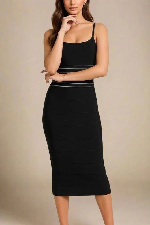 Abigail Bodycon Midi Dress Classic Black Sale