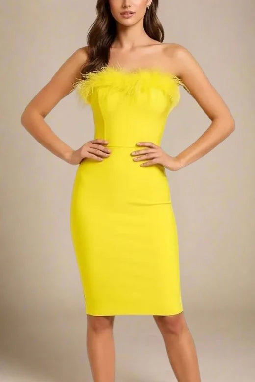 Erin Bandage Dress Sun Yellow