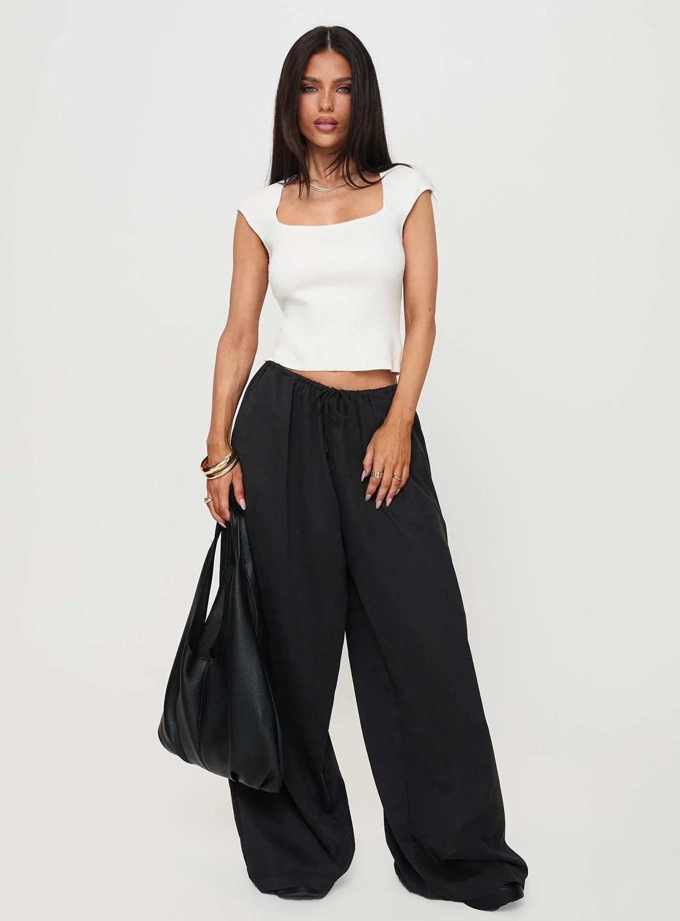 Bungala Oversized Relaxed Pants Black Petite