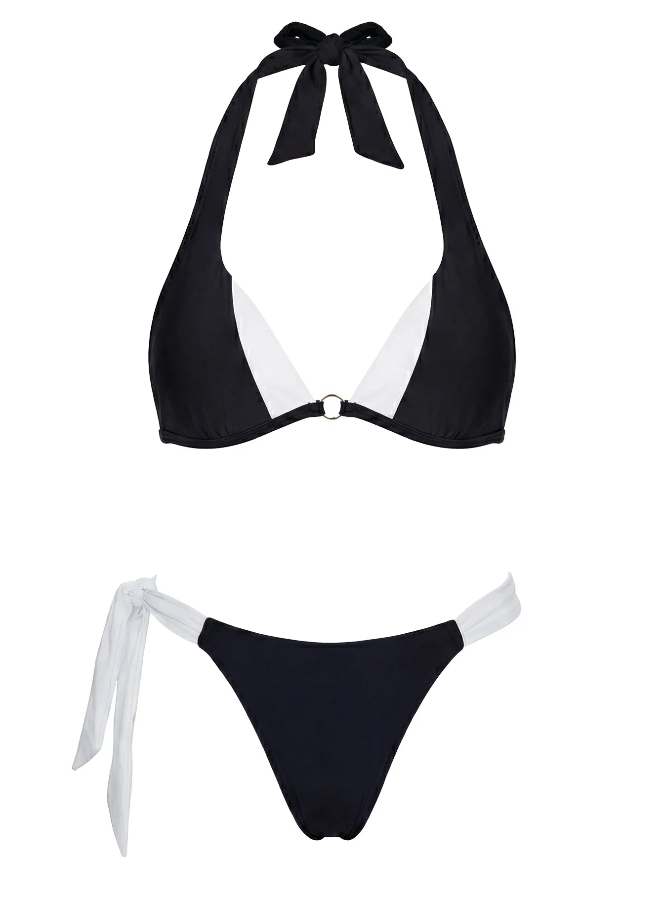 Summer Season Tie Side Bikini Bottoms Black White