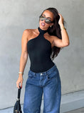 Luanda High Neck Bodysuit Black