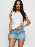 Jordi Low Rise Denim Skort Light Blue Wash