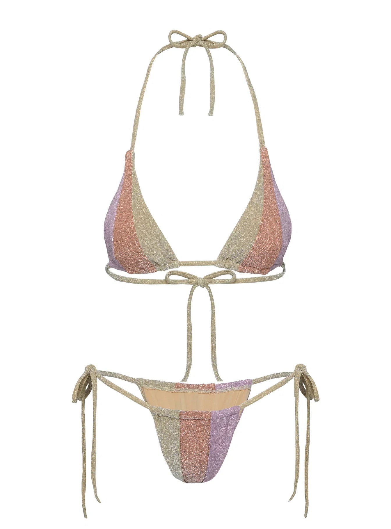 Perren Shine Triangle Bikini Top Multi