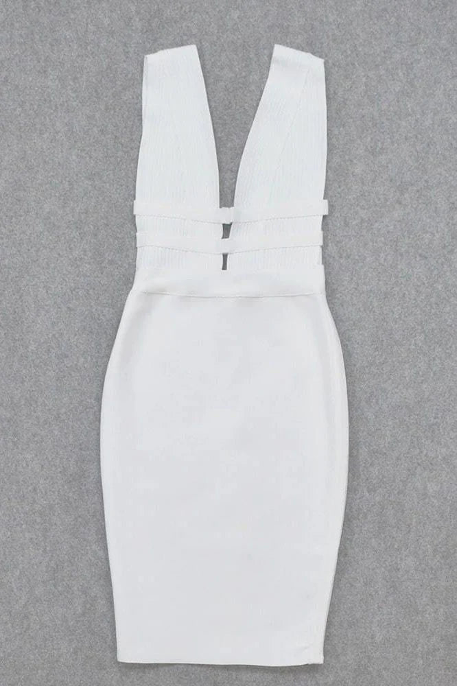 Bay Bandage Dress White Pearl