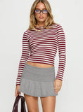 Karmia Knit Foldover Mini Skirt Grey