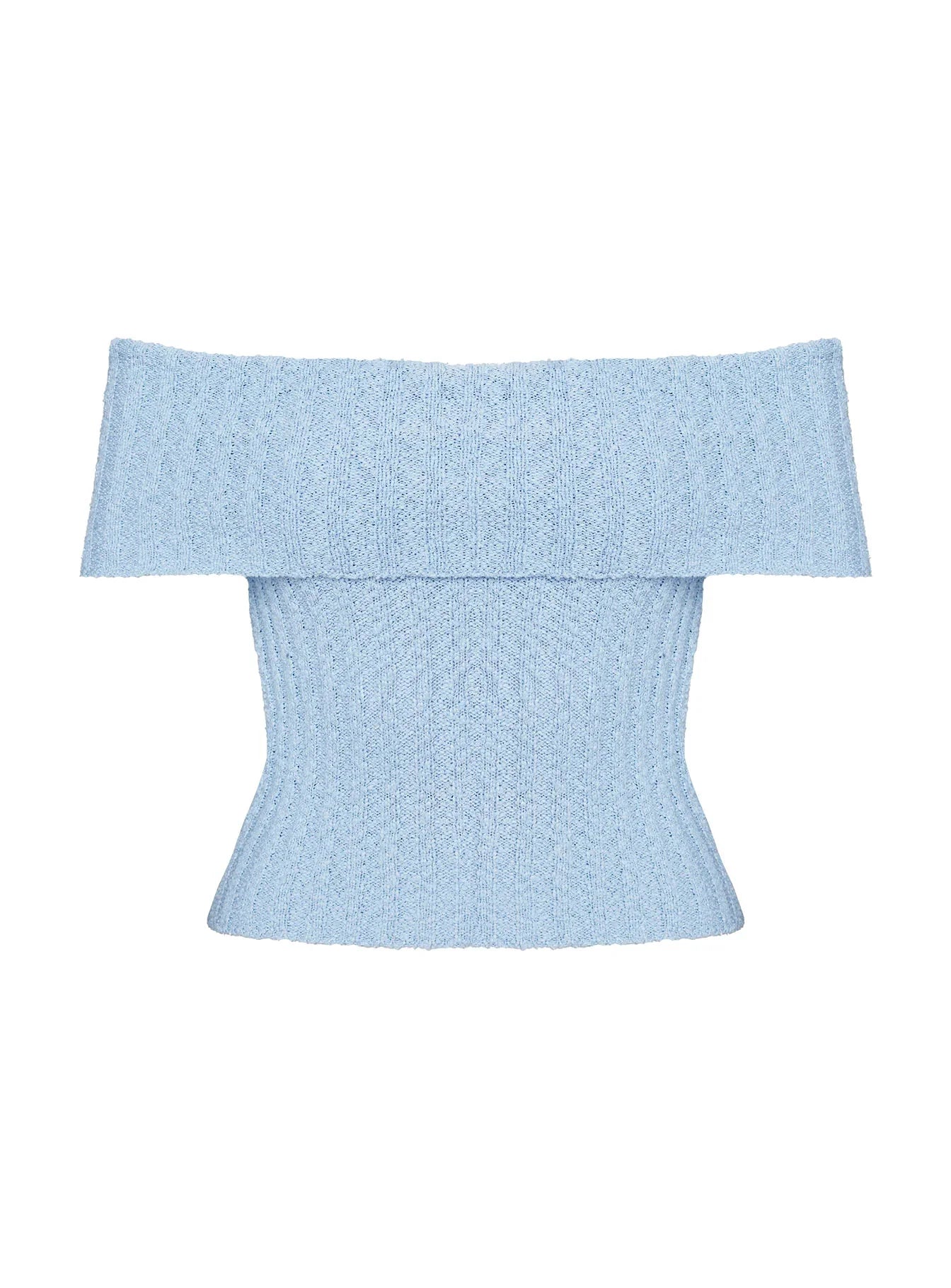 Murmur Off Shoulder Top Blue