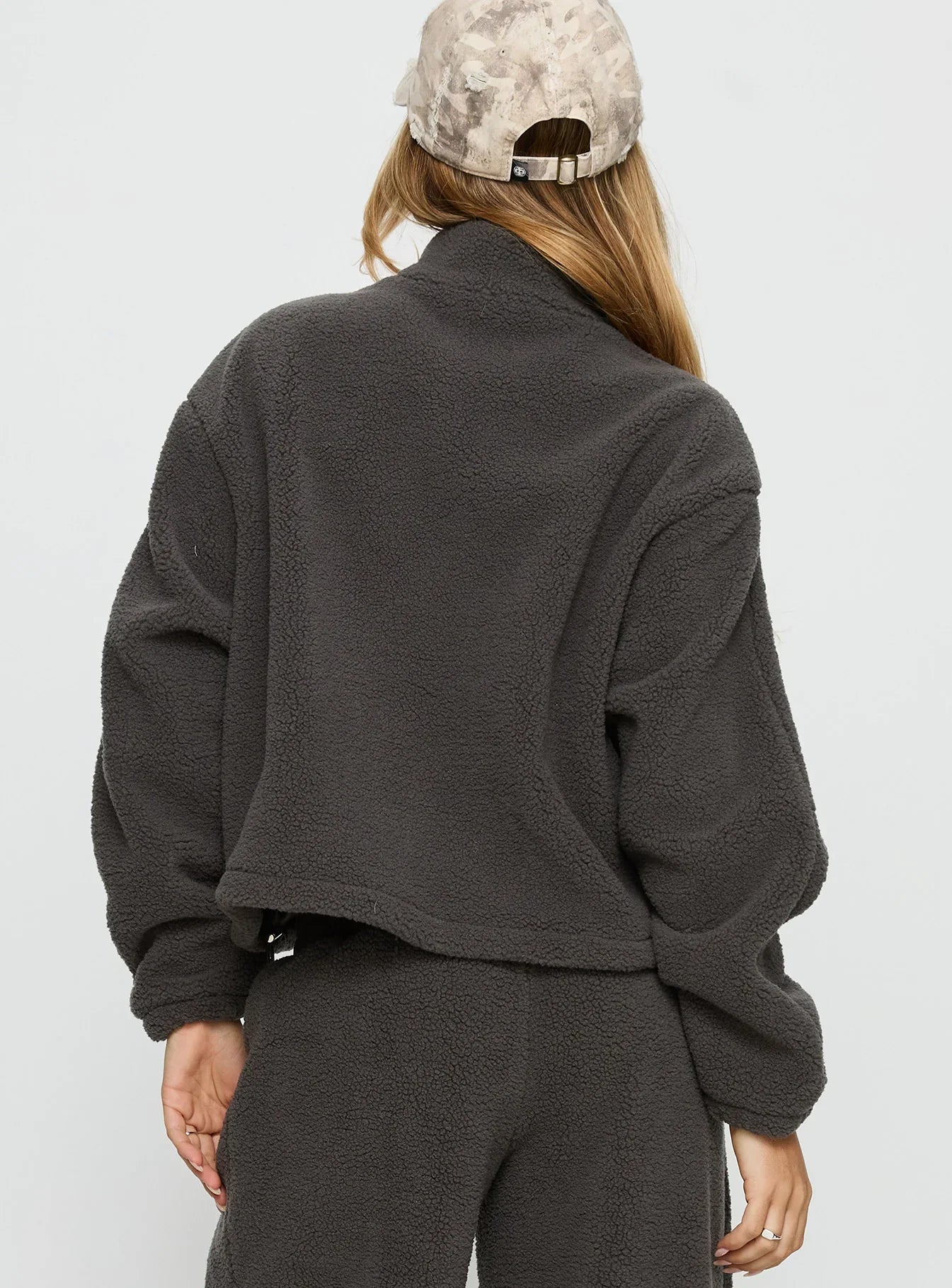 Siberia Fleece Zip Up Jumper Charcoal