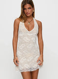 Sonella Lace Halter Mini Dress White