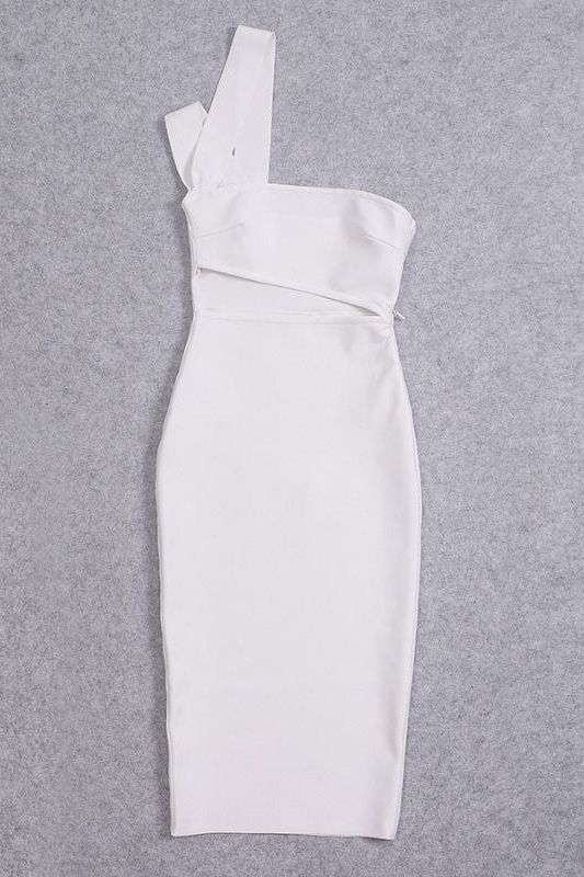 Molly Bandage Midi Dress White Pearl