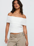 Murmur Off Shoulder Top White