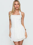 Candy Clouds Halter Playsuit White