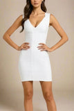 Sabrina Bandage Mini Dress White Pearl