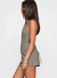 Yumiko Romper Green Stripe Petite