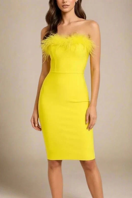 Erin Bandage Dress Sun Yellow
