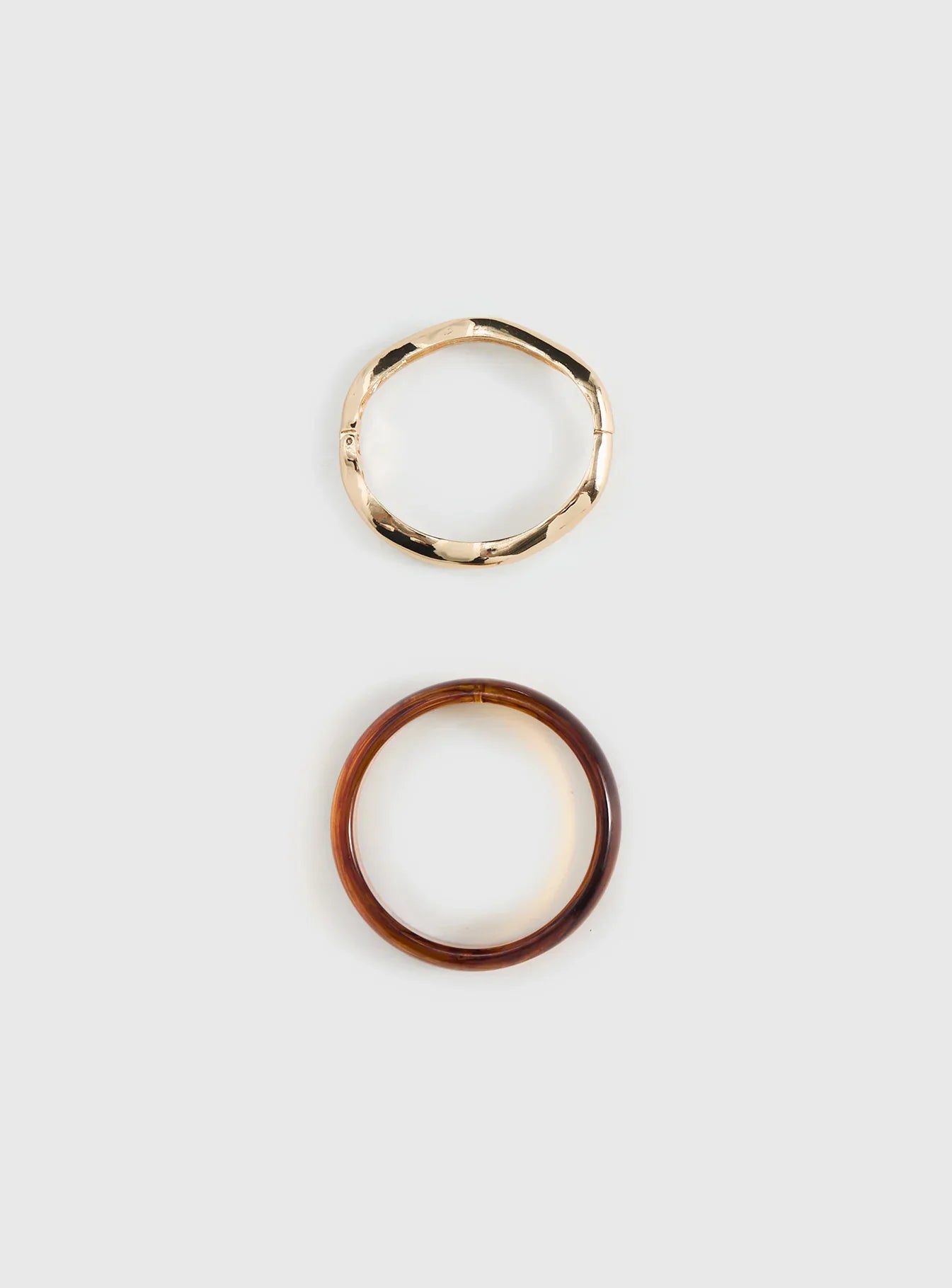 Want Your Love Resin Cuff Set Gold Brown