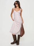 Georgia Midi Dress White Pink Floral