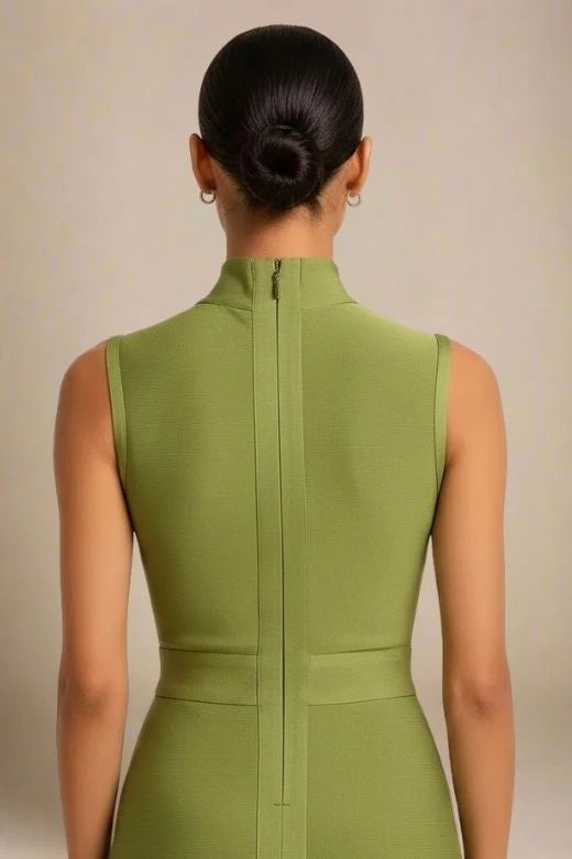 Grace Bandage Midi Dress Olive Green