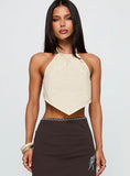 Just Imagine Tie Back Top Beige