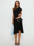 Esmeray Midi Knit Skirt Sheer Black