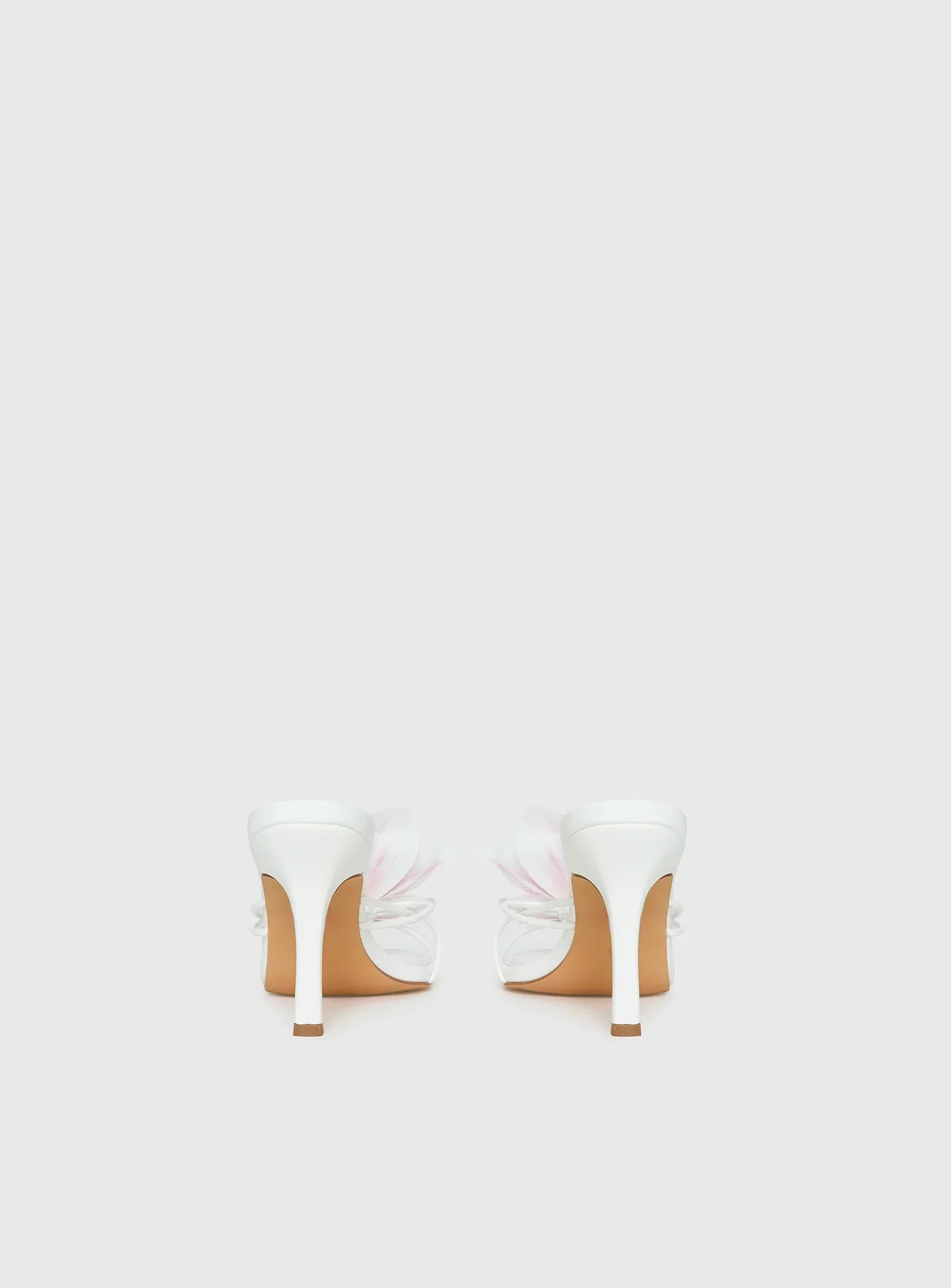 Exotic Etty Floral Detail Heels White