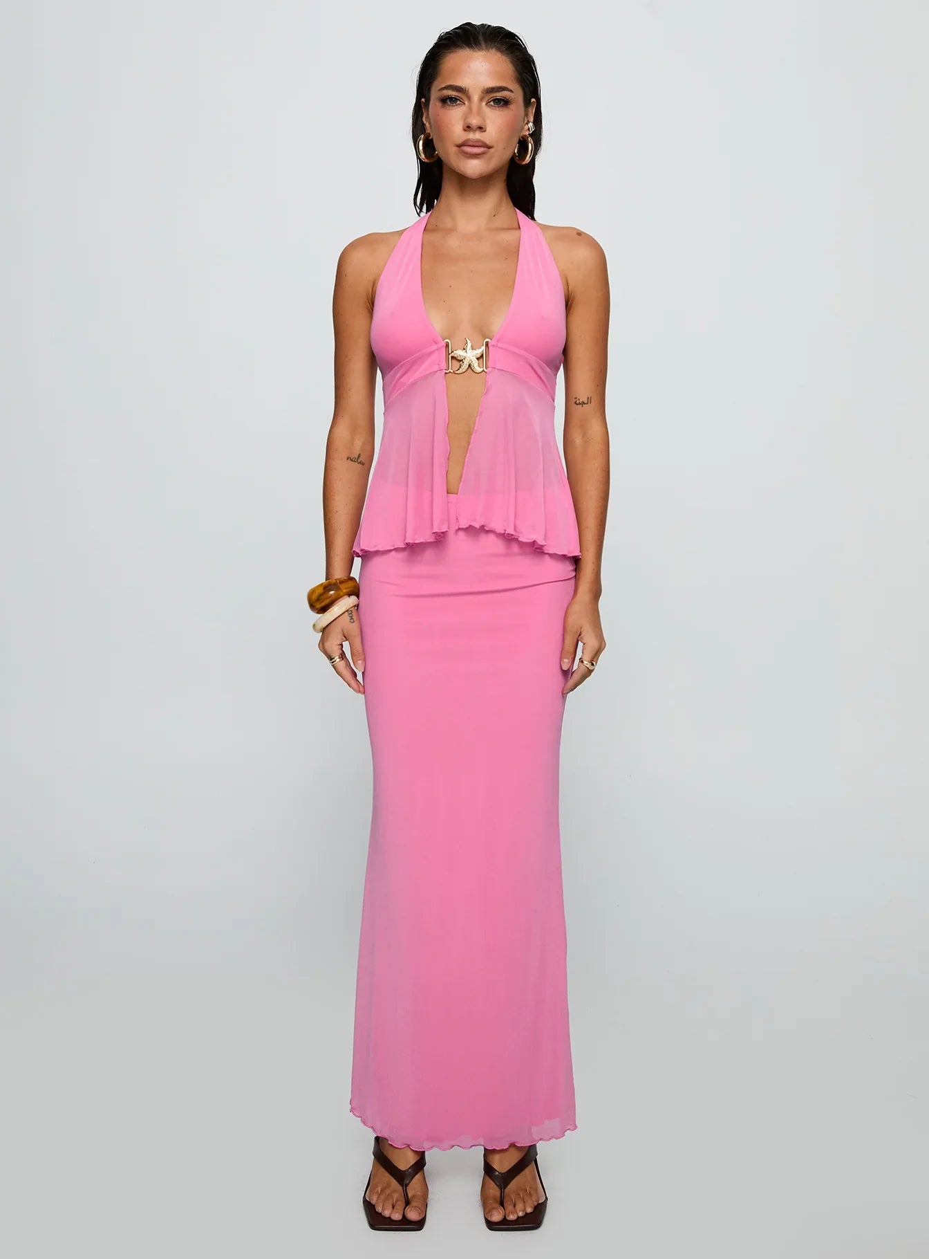 De Angelo Maxi Skirt Pink