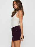 Paulette Denim Mini Skirt Currant