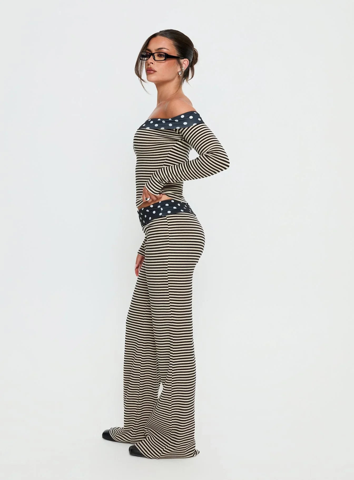 Virenna Fold Over Pants Black Multi