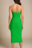 Aaliyah Bandage Midi Dress Neon Green