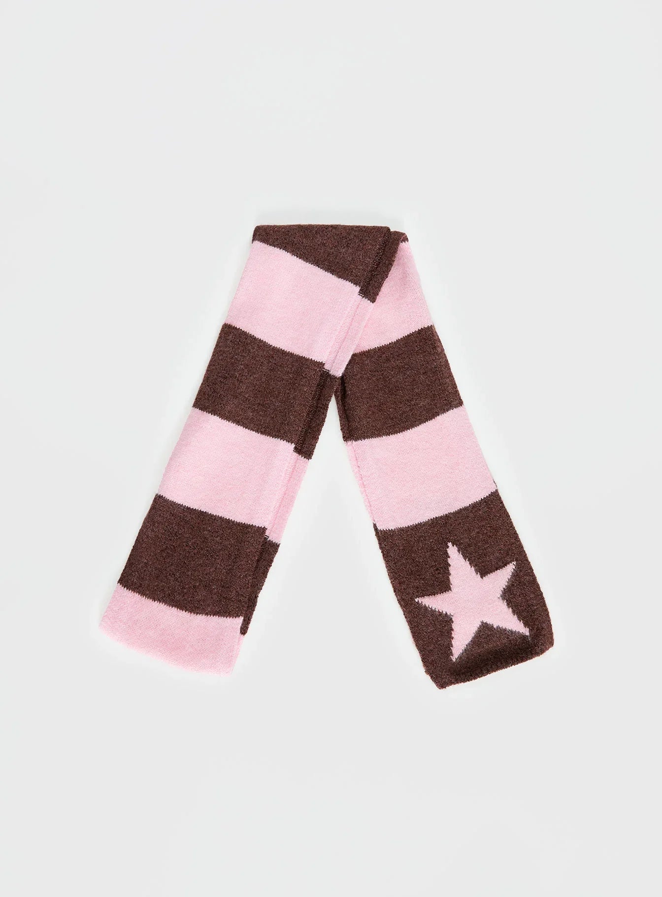 Abelia Star Graphic Scarf Brown Pink Stripe
