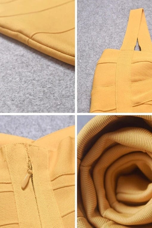 Heidi Bandage Midi Dress Mustard Yellow