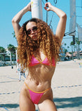 Olivia Adjustable Cheeky Bikini Bottom Pink Orange