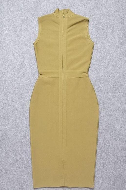 Grace Bandage Midi Dress Olive Green