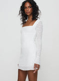 Lanchester Long Sleeve Mini Dress White