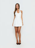 Josanna Crochet Halter Mini Dress White