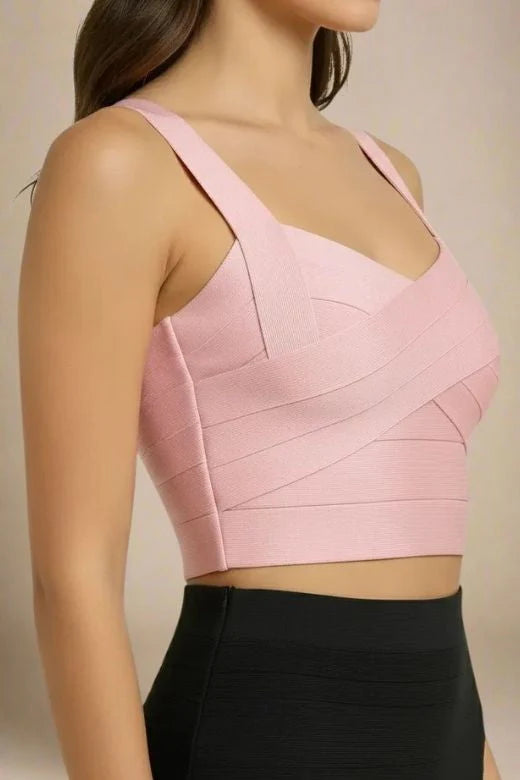 Jay Bandage Crop Top Dusty Pink