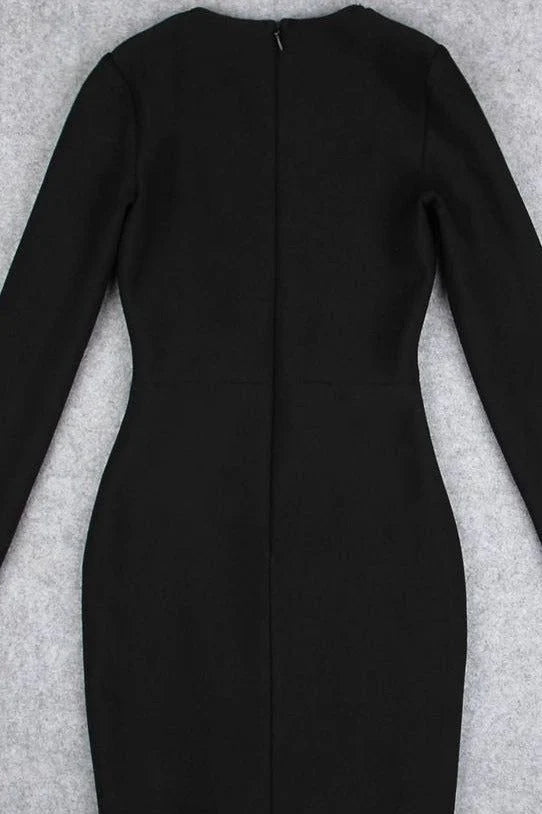 Sofie Bodycon Long Sleeve Mini Dress Classic Black