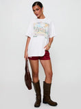 Love From Tuscany Oversized Graphic Top White