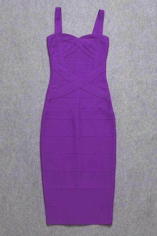 Heidi Bandage Midi Dress Plum Purple
