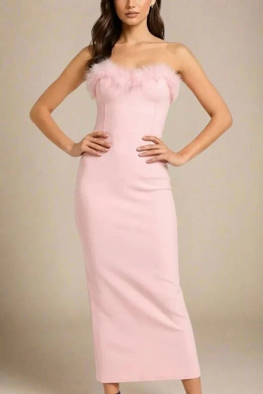 Erin Bandage Maxi Dress Dusty Pink