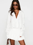 Girls Girls Girls Long Sleeve Mini Dress White