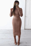Jane Long Sleeve Bodycon Midi Dress Lipstick Red Sale
