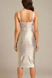 Heidi Bandage Midi Dress Gold Sale