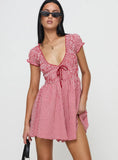 Wescott Gingham Playsuit Red White