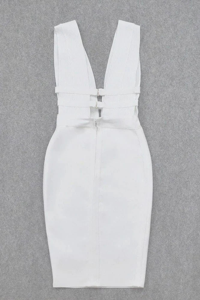 Bay Bandage Dress White Pearl