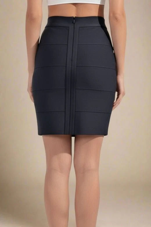 High Waist Bandage Mini Skirt Classic Black