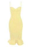 Joy Bandage Midi Dress Sun Yellow Sale
